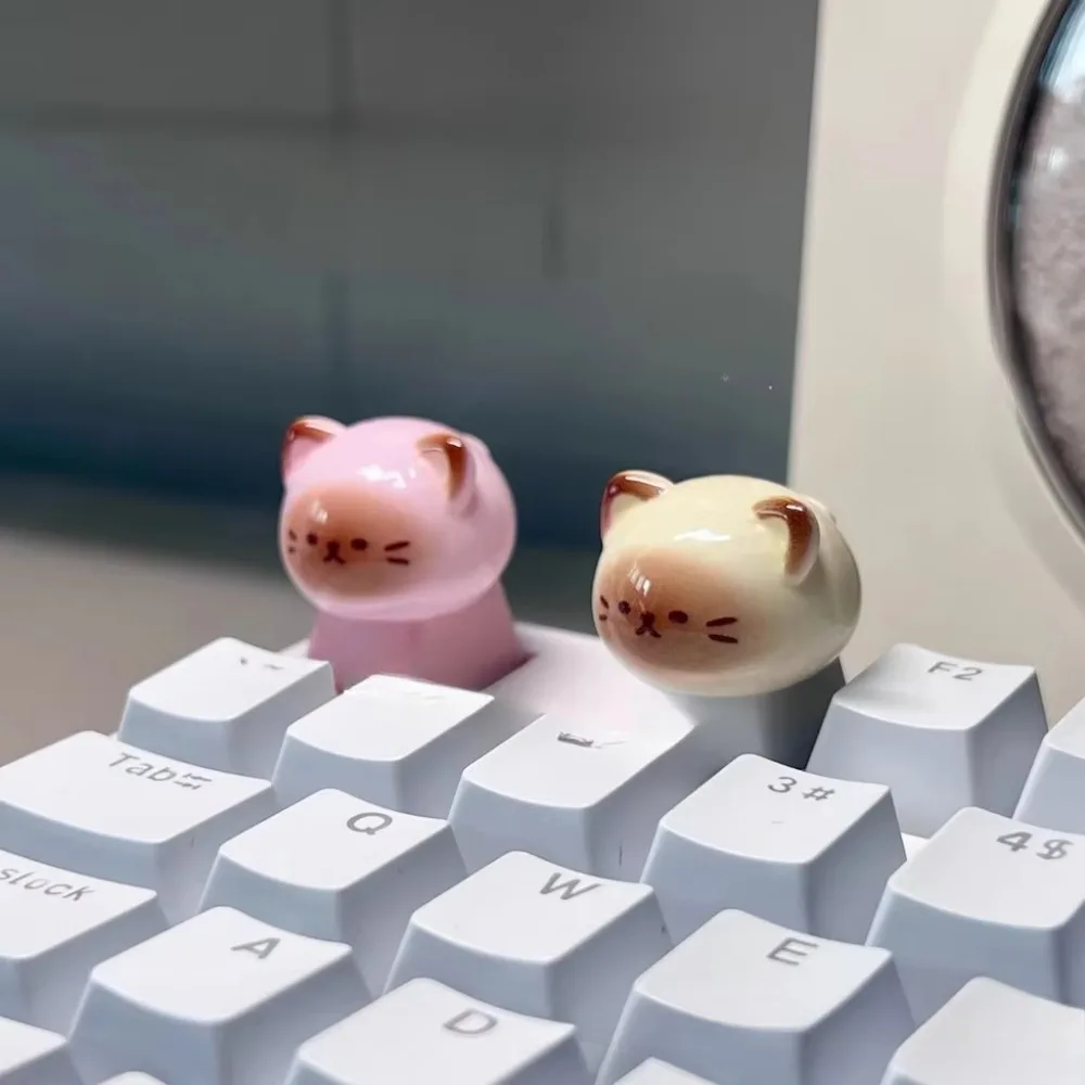 Cartoon Cat Keycap Handmade Mechanical Keyboard Keycap for Cherry MX Switch ESC Key 3D Cute Animal Keyboard Personalization