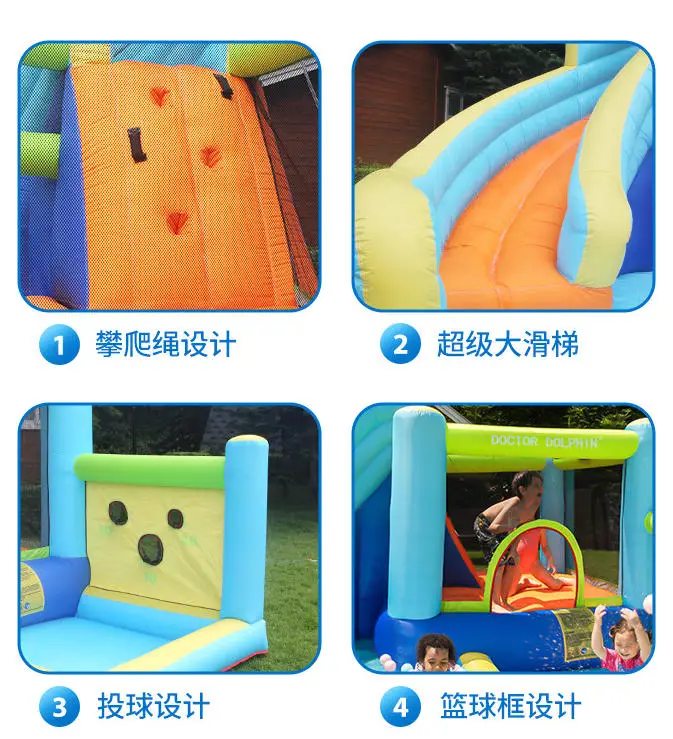 جديد نفخ الشريحة مسرح الأطفال الجنة كبيرة في الهواء الطلق الأطفال الترامبولين الشريحة معدات اللعب هدايا المهرجان