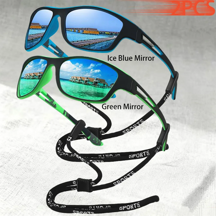 1-2 Stück Modische Muster-Sonnenbrille mit Kette Sport-Sonnenbrille für Männer und Frauen zum Fahren, Angeln, Radfahren, Bergsteigen Sport-Sonnenbrille für Herren – Detail 21