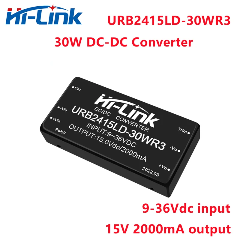 

Free Ship HiLink 9~36Vdc URB2415LD-30WR3 30W 15V 2A DC Single Output Power Converter Module