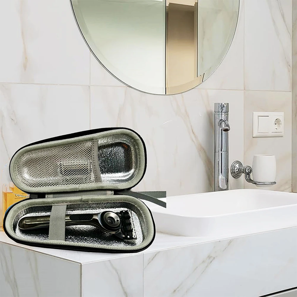 Für Gillette Fusion 5, Rasierer, harte EVA-Reisetasche, stoßfeste Rasierer-Reisetasche mit Netztasche, Tragetasche, Rasierer-Hartschale