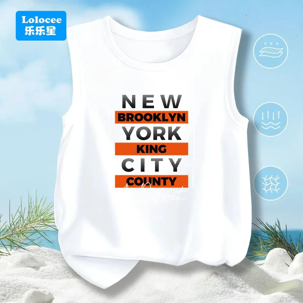 

Little Kids New York City Tank Top Boy' Summer Underwear Children Cotton Vest Breathable Sports Tees Sleeveless T-Shirt ZMNY1