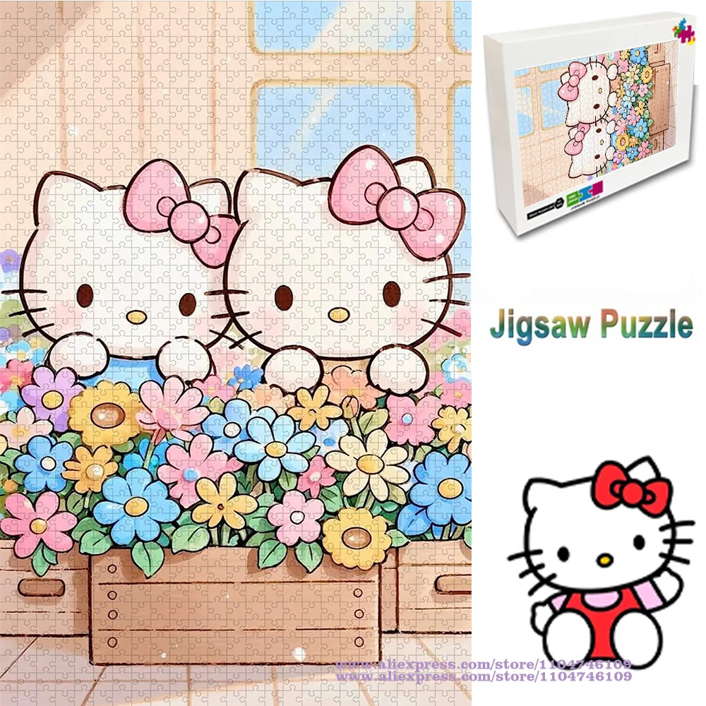 

Sanrio персонаж Hello Kitty головоломка мультфильм аниме Kawaii Cat 108/200/300/500/1000/1500 шт. интеллектуальные головоломки домашний декор
