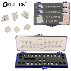 20pcs/Kit Dental Orthodontic Ceramic Brackets Braces Monoblock Type MBT/Roth 0.022/0.018 3-4-5 Hooks