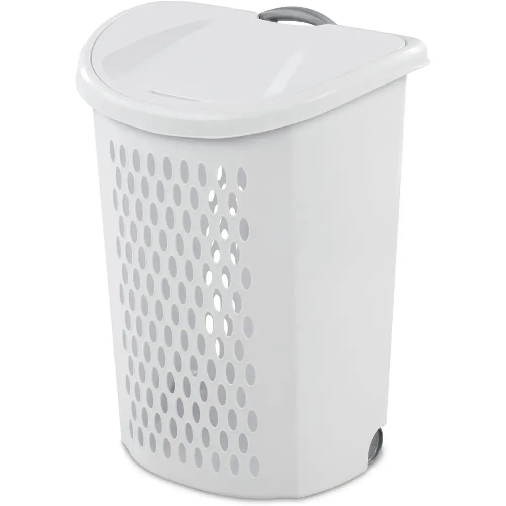 

Корзина для белья на колесиках для взрослых, белая