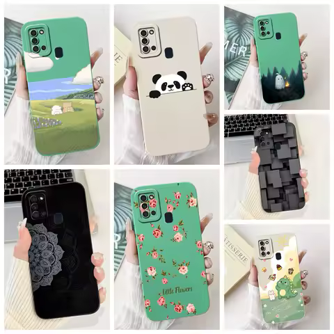 For Samsung A21s Case A217F Cute Cartoon Cat Panda Flowers Shockproof Silicone Casing For Samsung Galaxy A21s Back Cover Funda