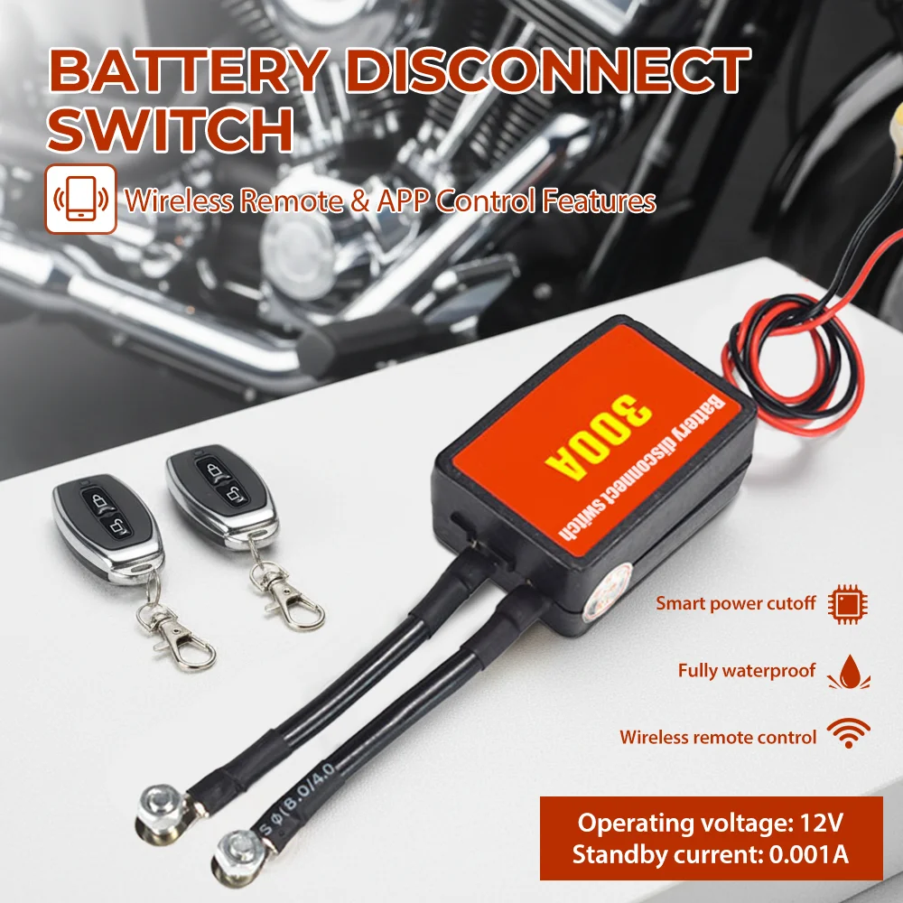 

Universal Motorcycle Battery Disconnect Switch Isolator 12V 300A Car Smart Remote Battery Disconnect Switch with Remote Control