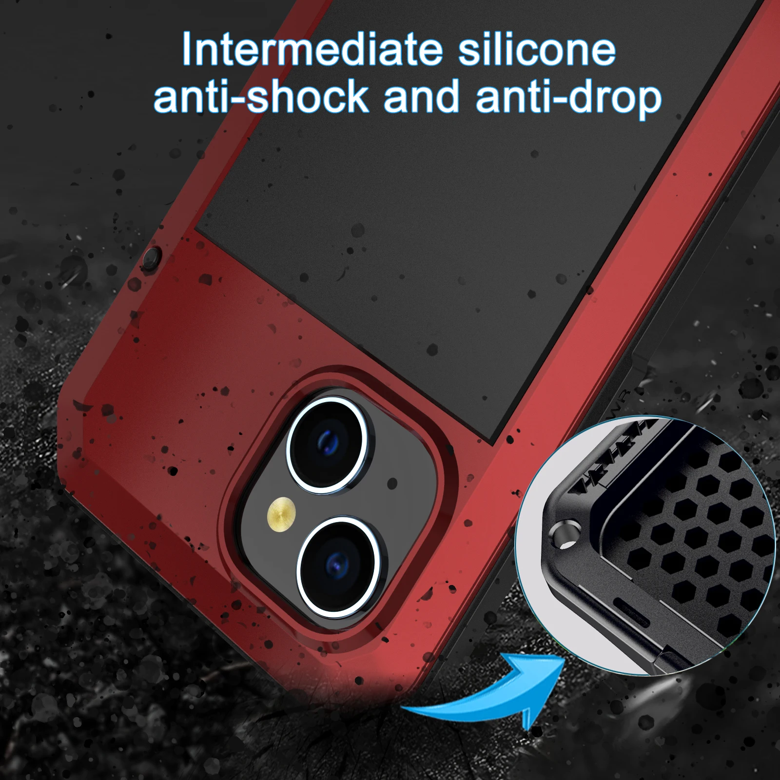 Neue Metall-Schutzhülle mit Rutschfester, Stoßfester 360-Grad-Vollschutz-Funktion für iPhone 16, 15, Xs Max, 11, 12, 13, 14 Serie – Detail 18