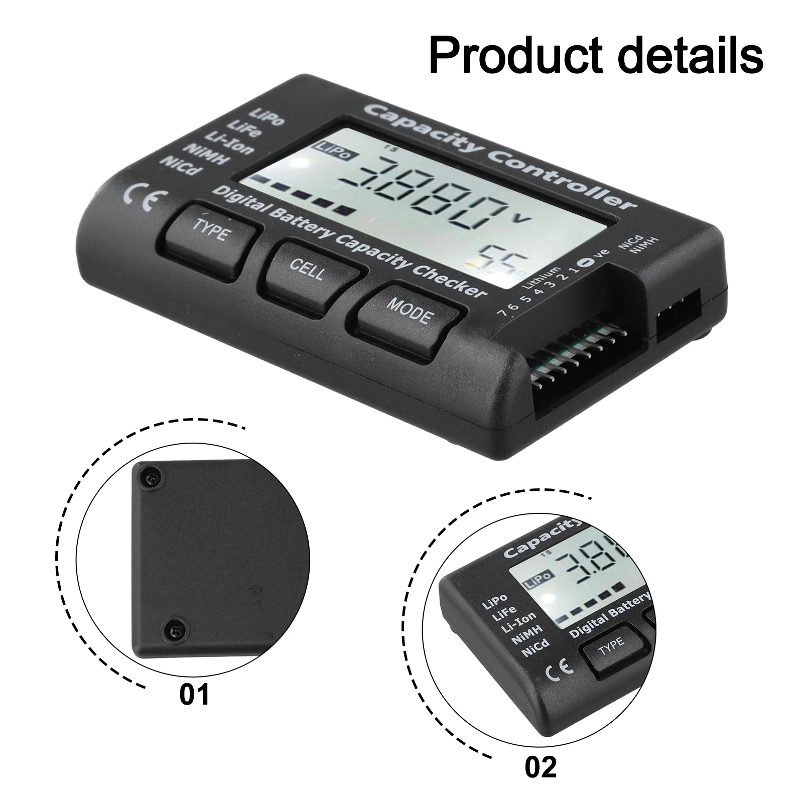 Battery Tester for RC Vehicles Digital Tool for Maintaining Optimal Battery Health with Comprehensive Voltage Testing Features