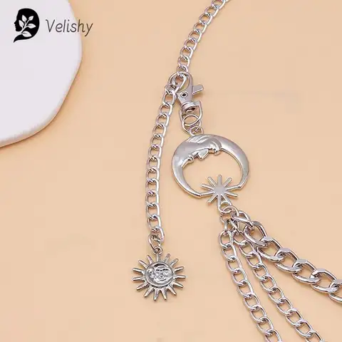 1 पीस महिलाओं के लिए कमर चेन बेल्ट ड्रेस स्कर्ट बेल्ट के लिए मून स्टार कमरबैंड के साथ गोल्ड सिल्वर लेडीज़ क्लोथिंग चेन एक्सेसरीज़ 12 best sales बेल्ट चांदी - №6