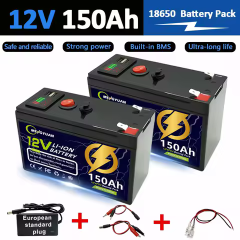12V 150Ah Lithium LiFeP04 Battery for Solar Charging,Fish Finder Marine Outdoor Camping Off-Grid Applications with USB Port🩹