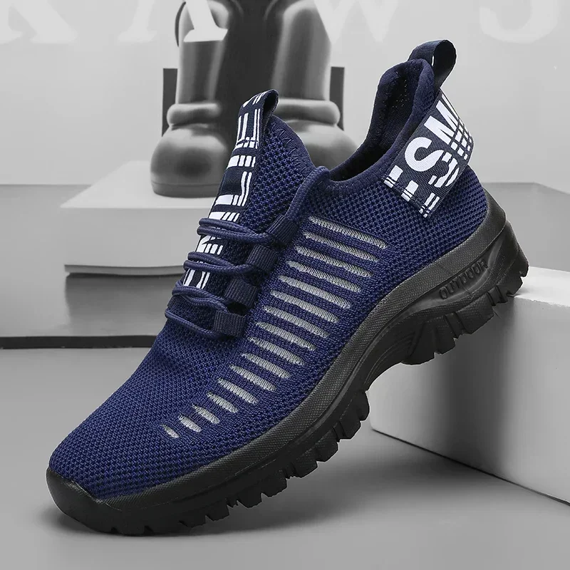 

Promotional Summer Men's Shoes Lightweight Durable Mesh Upper Design Breathable Non Slip Sole Outdoor Track Field Running Shoes