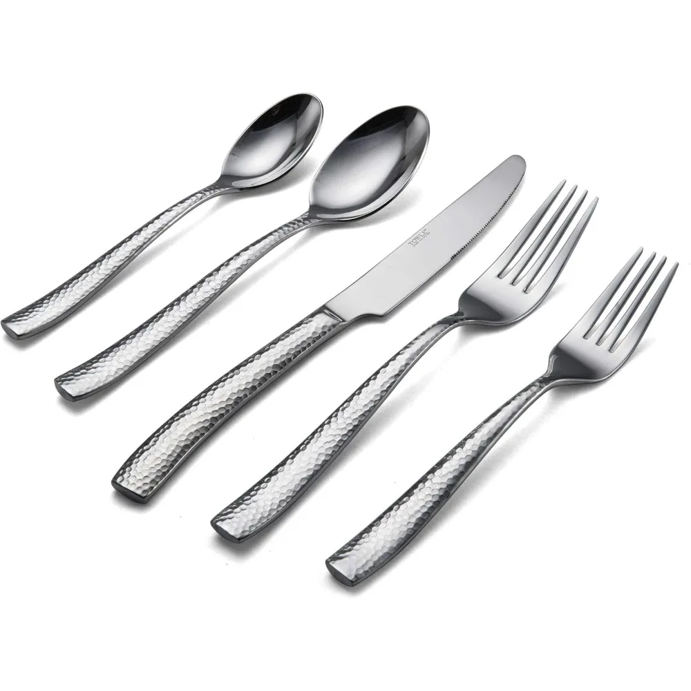 طقم أدوات مائدة من الفولاذ المقاوم للصدأ مكون من 20 قطعة، يقدم لـ 4 أشخاص