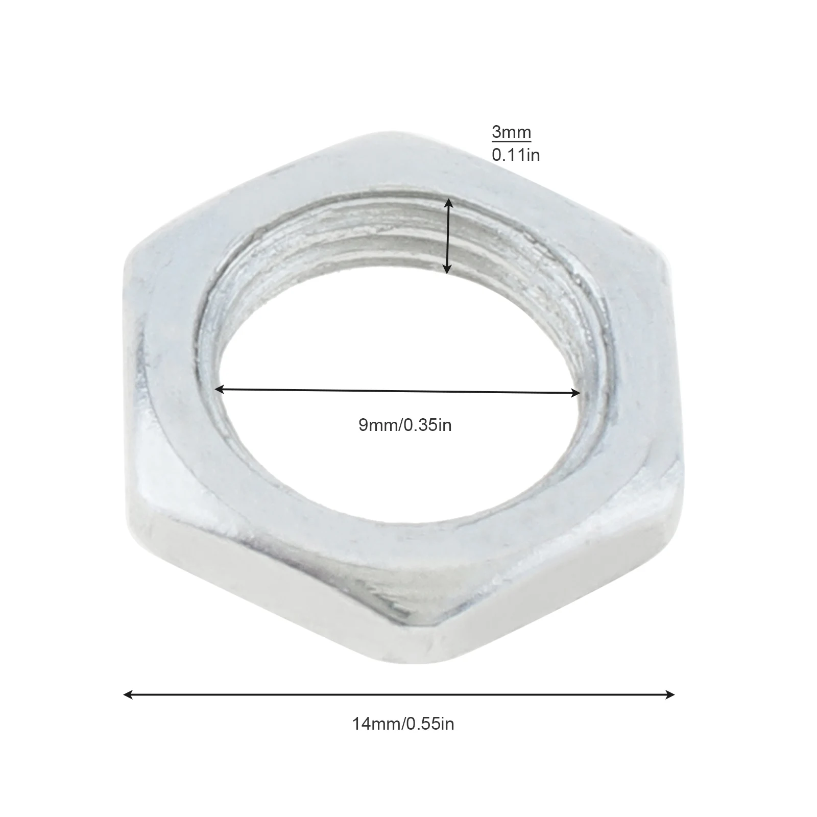 M10 x 1.0 Fine Thread Light Fixture Hexagon Nut for Light Fixture Fine Thread Flat Hex Hexagon Nut Hardware Fastener