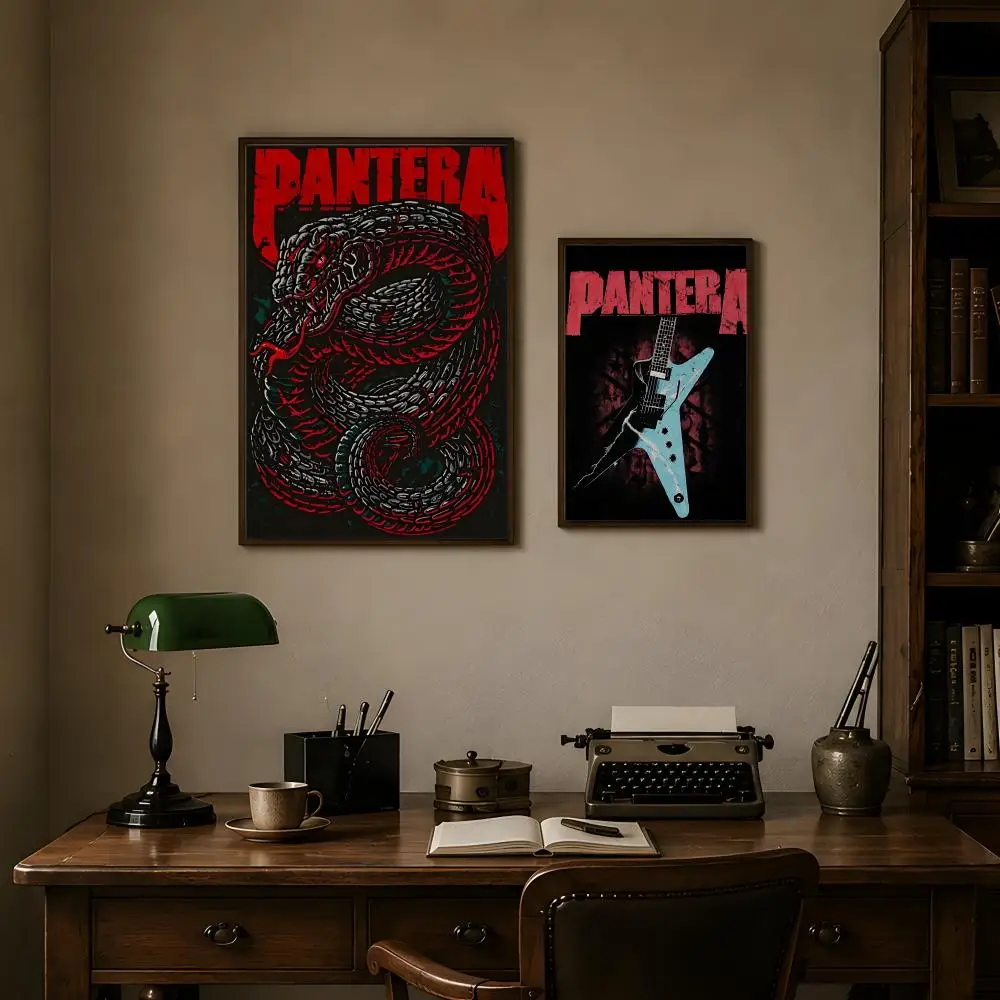 Band P-Pantera-a Poster Vintage Self Adhesive PP Wall Art Home Bar Bedroom Decor Gift view 4
