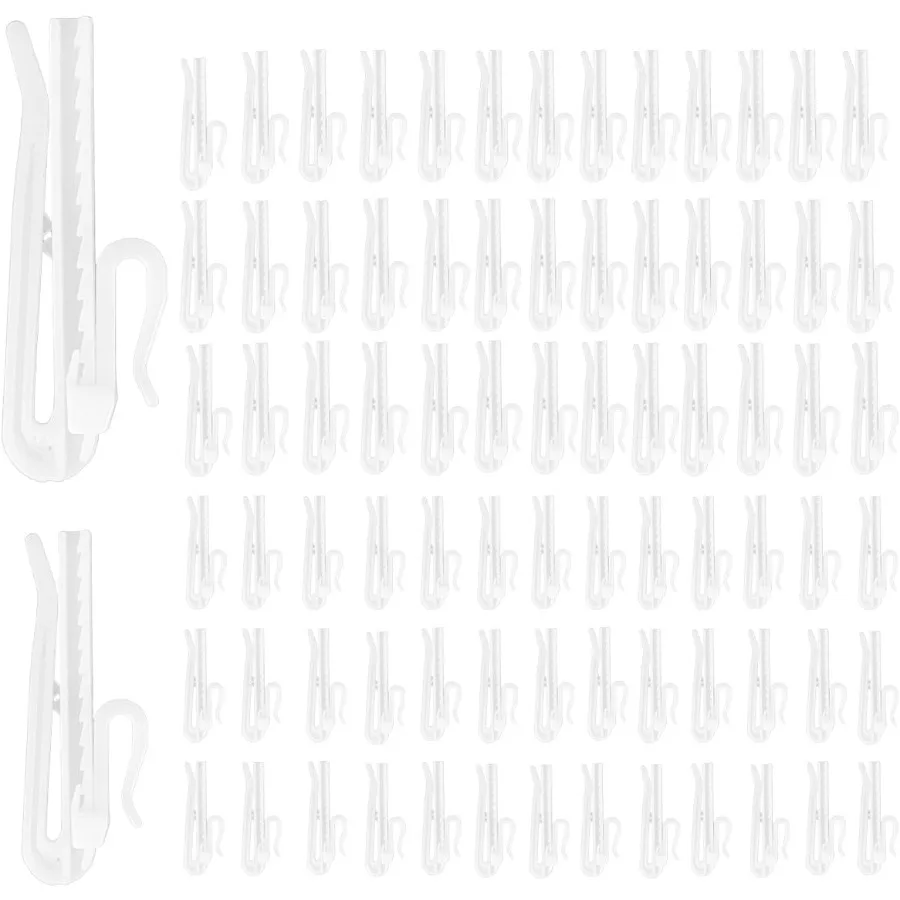 

80 шт. регулируемые крючки для штор со складками, толстые зажимы для штор, пластиковые крючки для драпировки с храповым механизмом, 2,8 дюйма, 3,5 дюйма