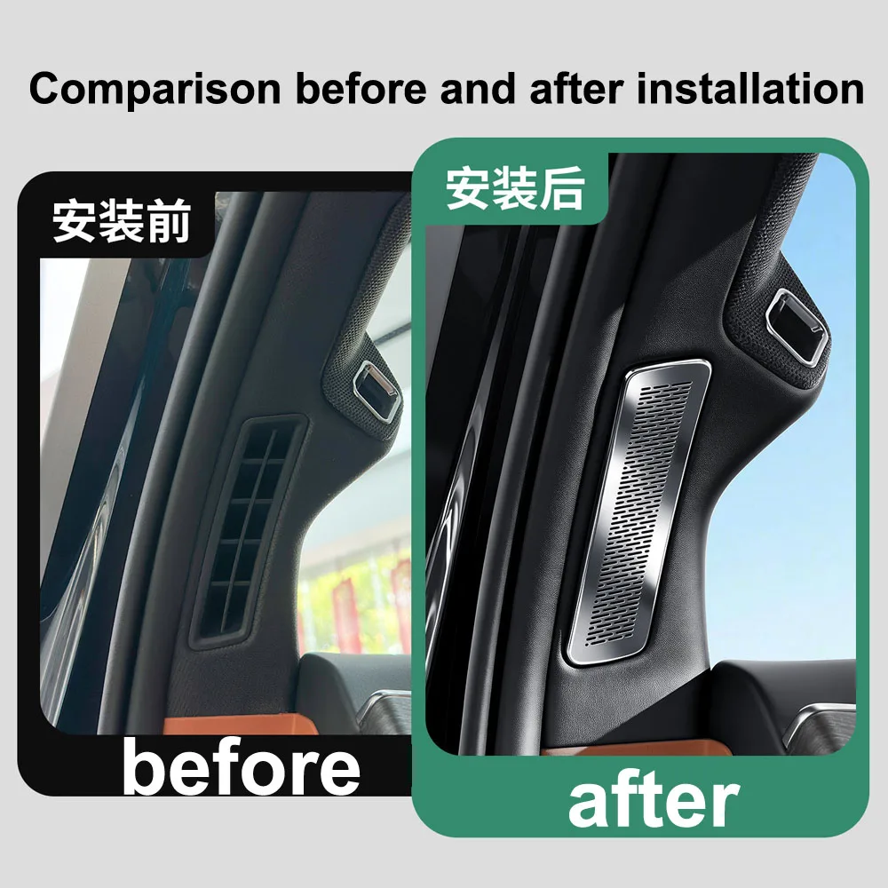 A-pillar Air Outlet Dust Cover For BYD Great Tang Da Tang Stainless Steel Protective Ccover Car Accessories Anti Blockage