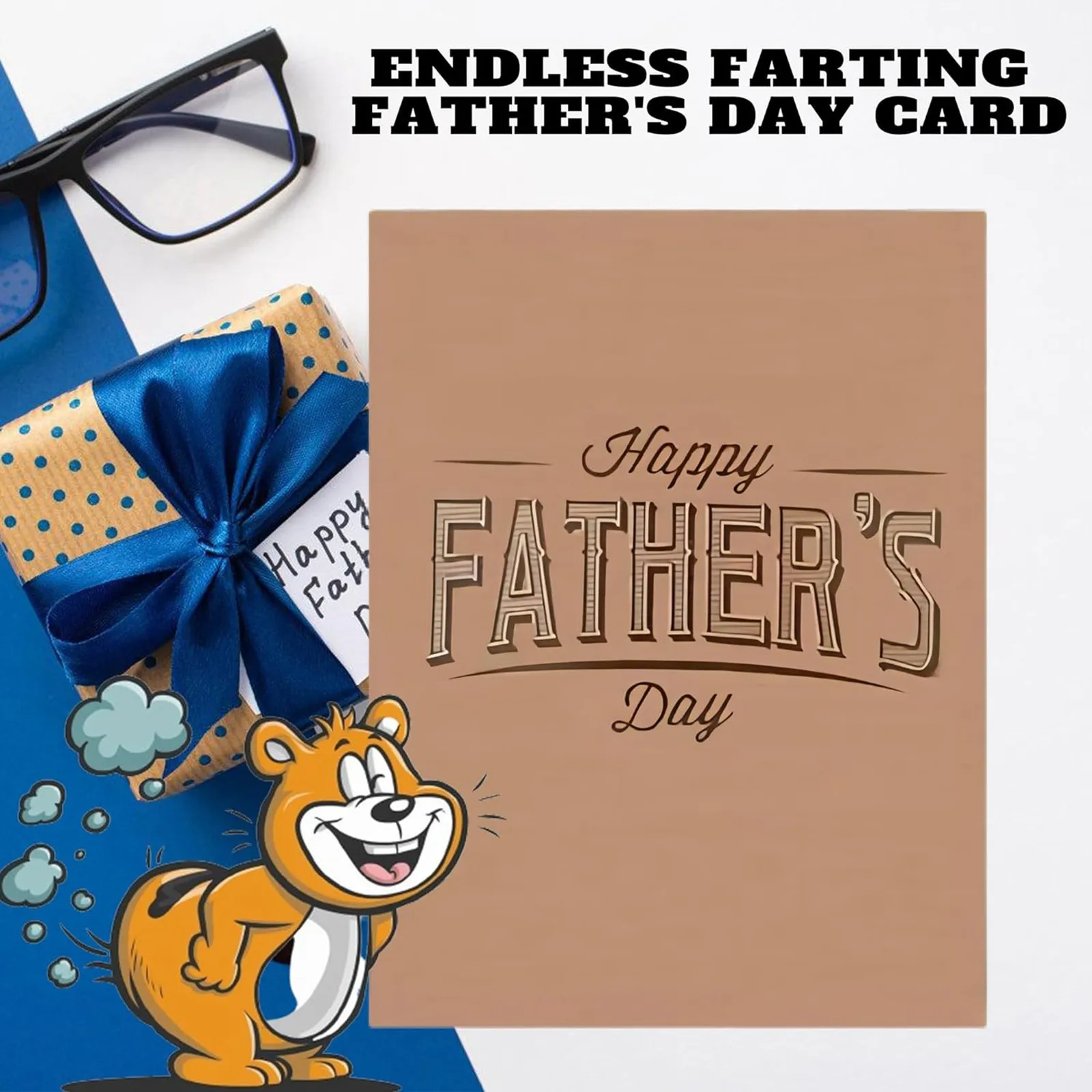 Funny Prank Fathers Day Card Endless-Farting Father'S Day Card For Father'S Day Gifts Funny Endless-Farting Sound Prank Card