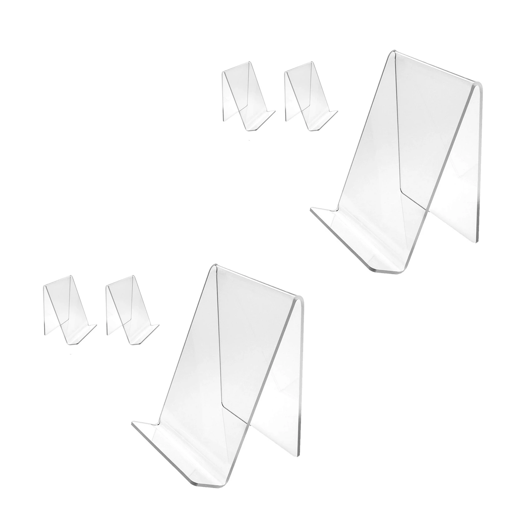 حامل كتب أكريليك CYL-6 قطع، حامل عرض أكريليك شفاف، حامل شفاف لعرض الصور والمجوهرات وحامل عرض الساعات