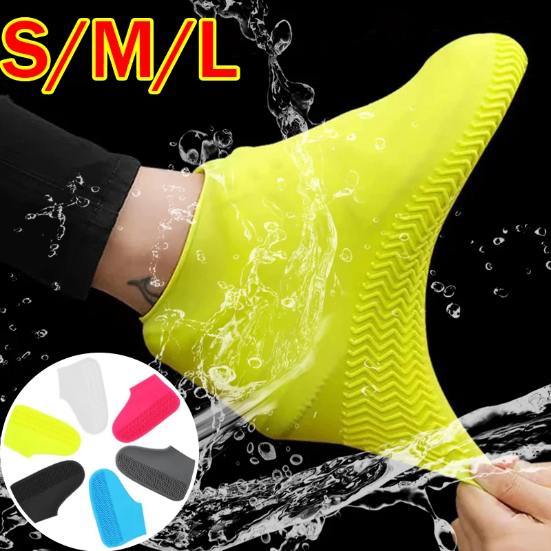 

S/M/L Silicone Waterproof Shoes Covers for Rainy Day Unisex Reusable Non-Slip Wear-Resistant Sneaker Rain Boot Cover Protectors