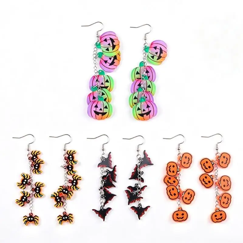 31BB Fish Hook Halloween Dangle Earrings for Festive Party and Photo Wear