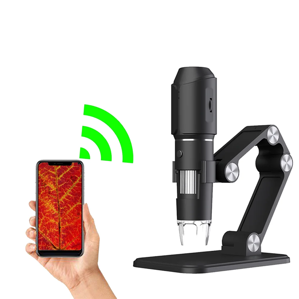 WiFi Digital Microscope Camera 2MP Magnifier 50X-1600X HD Electronic Microscopes  8 LED Adjustable Stand  Wireless Microscope.