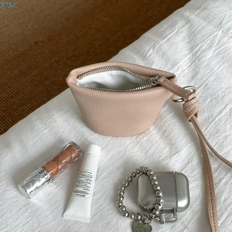 X7XC Fashionable Coin Purse Wallet Change Pocket with Holder and Neck Strap Storage Bag for Student and Commuters
