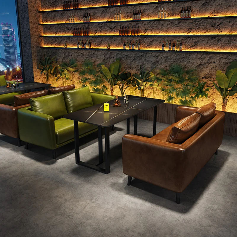 

Industrial style bar booth sofa clear bar pub cafe leisure sofa tea house