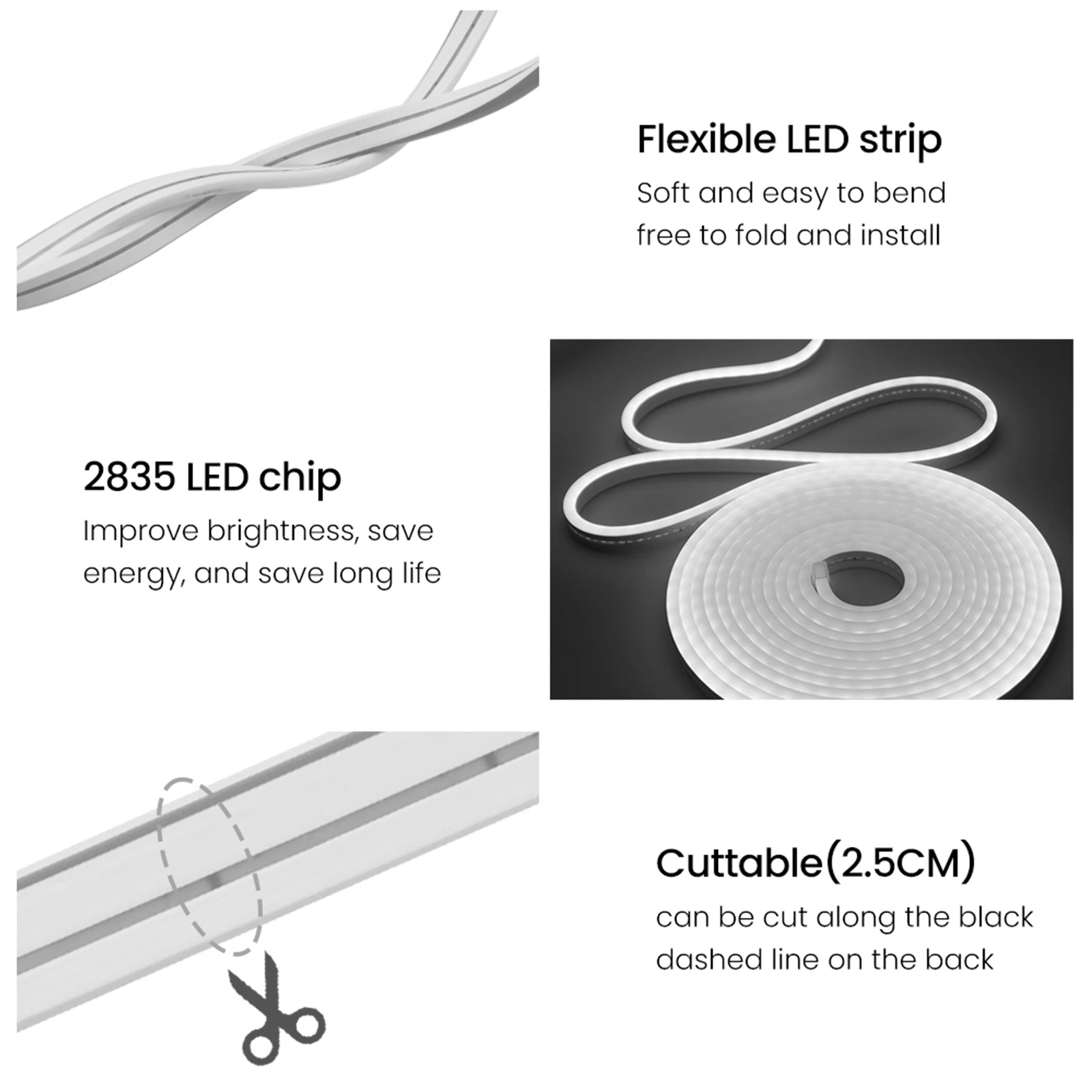 Solar Power LED Strip 12V Flexible LED Neon Light with Remote 6x12mm Waterproof  Outdoor LED Tape Neon Sign for Garden