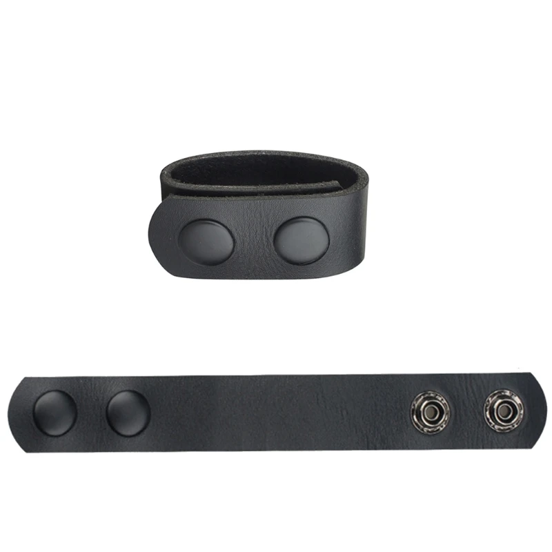 2Pcs Belt Keeper Leather Belt Keeper with Buttons for Duty Belt