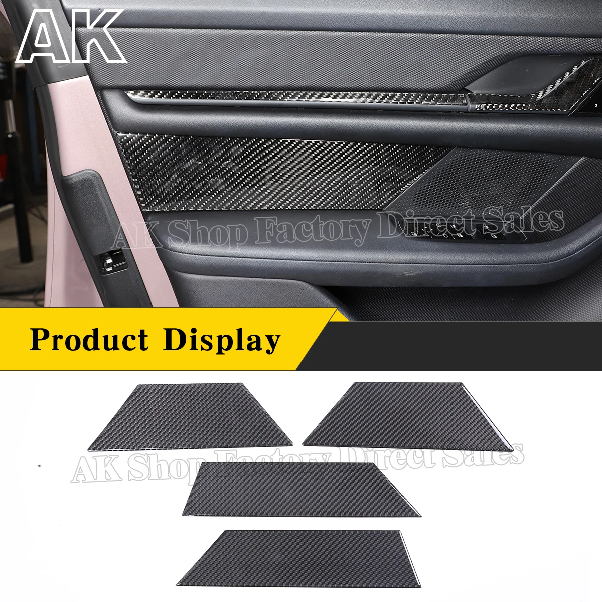 

For Porsche Taycan 2019 2020 2021 2022 Soft Carbon Fibre Car Door Horn Side Panels Cover Trim Sticker Car Interior Accessories