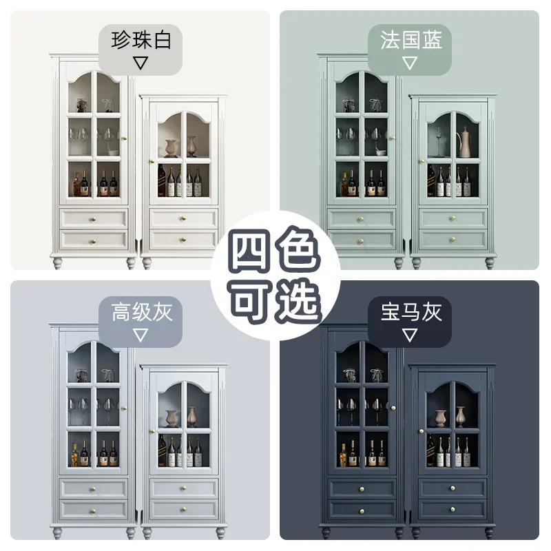 CX solid wood wine cabinet living room storage TV side cabinet small apartment dining room furniture