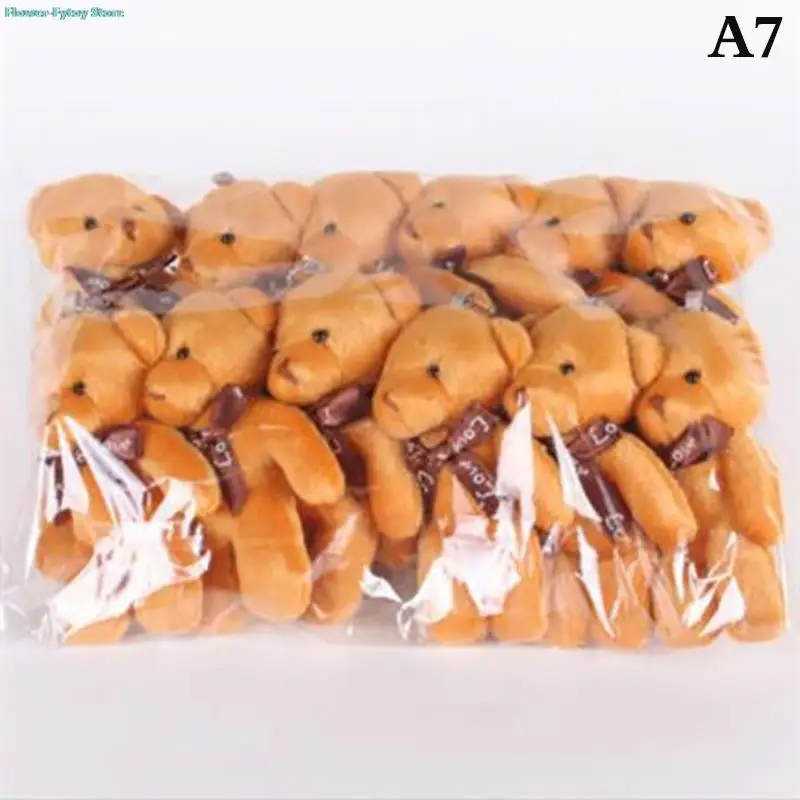 12Pcs/Lot Soft Stuffed Bear Plush Toys Mini Teddy Bear Dolls Toy Small Gifts Bag Pendant Teddy Dolls