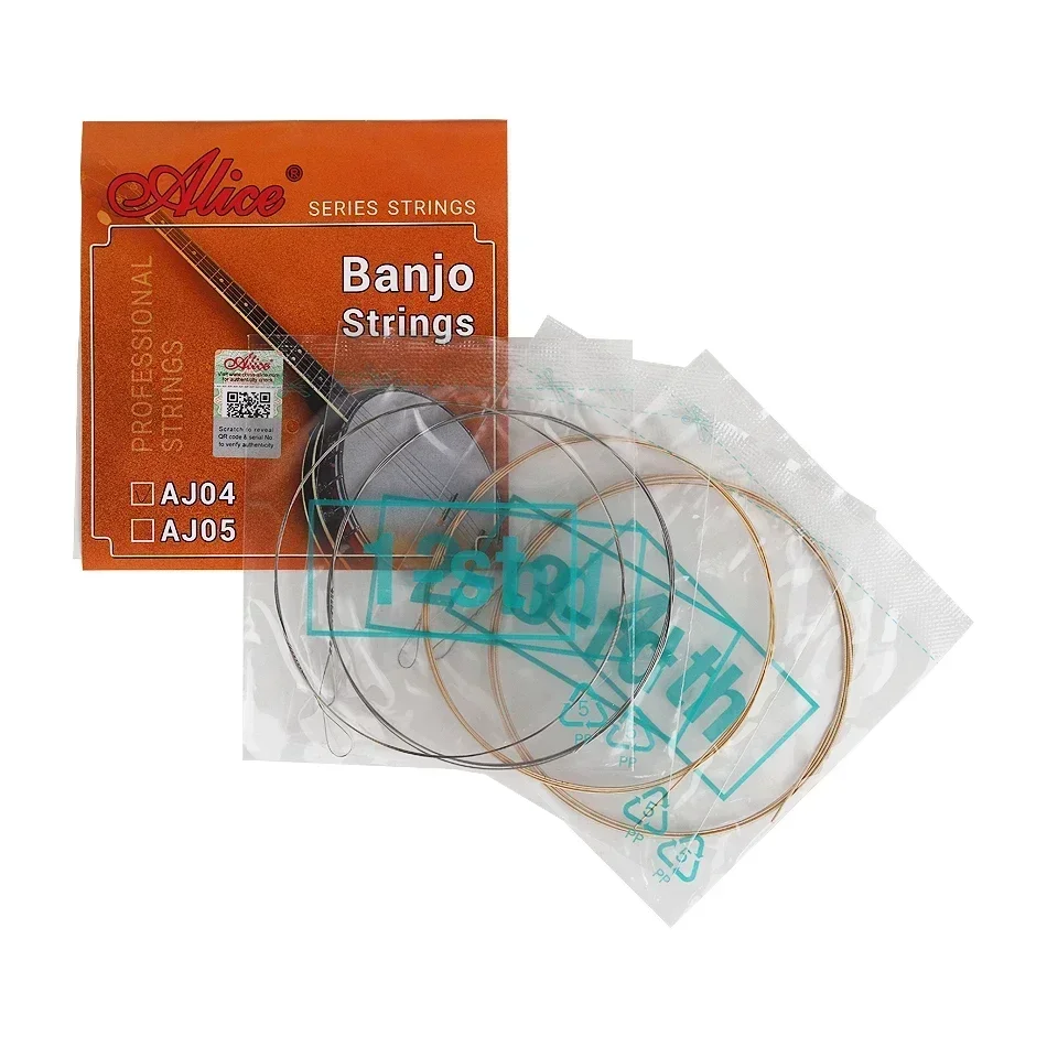 Alice AJ04 AJ05 4-Strings/5-Strings Banjo Strings Plated Steel Copper Alloy Winding Anti-Rust Coating For Learning