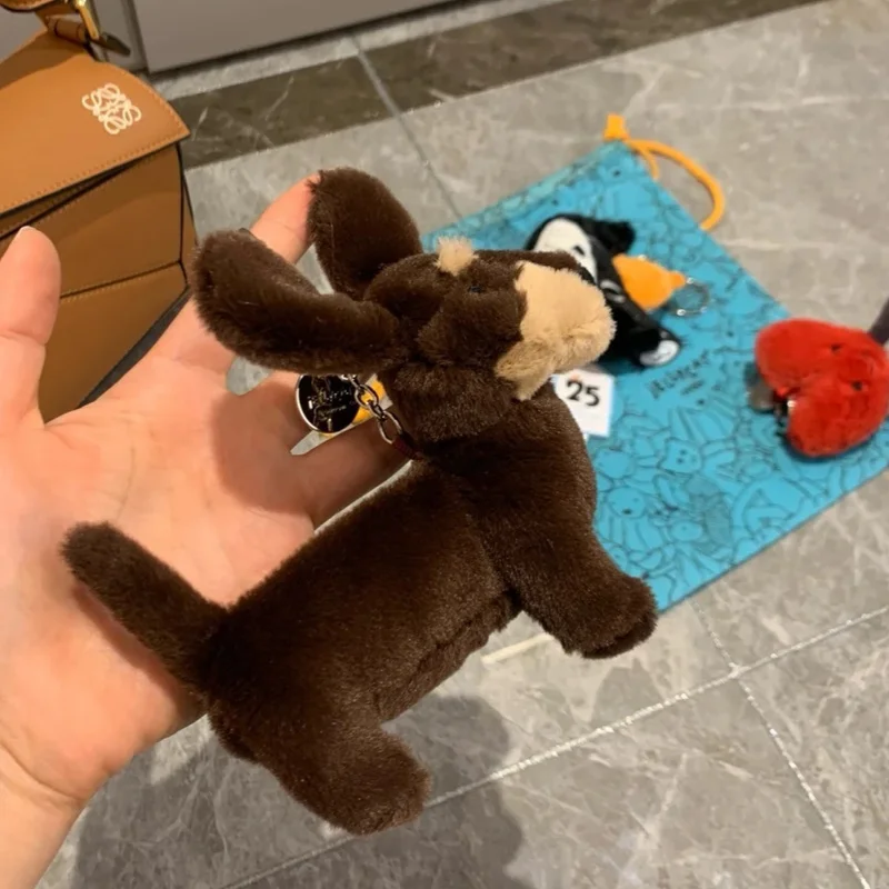 【IN STOCK】JELLYCAT UK Fun Cute Dachshund Plush Doll Bag Pendant With Bag Jellycat Puppy Plush Keychain Birthday Christmas Gift