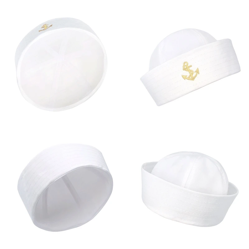 Fashion Navy Sailor Hat All-match Men Women Hat Casual Stylish Uniform Roll Up Brim Hat Ladies for Beach Summer