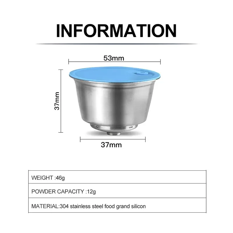 Refillable Coffee Capsule  Dolce Gusto Capsule  Stainless Steel Metal Reusable  Coffee Machine Filter Coffee Spoon With Clip
