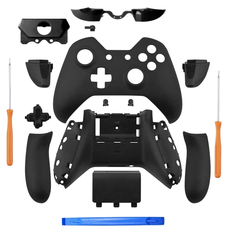 Matte Black Controller Housing Shell Full Set Faceplates Buttons For  One Controller With The 3.5 Mm Headset Jack  One C