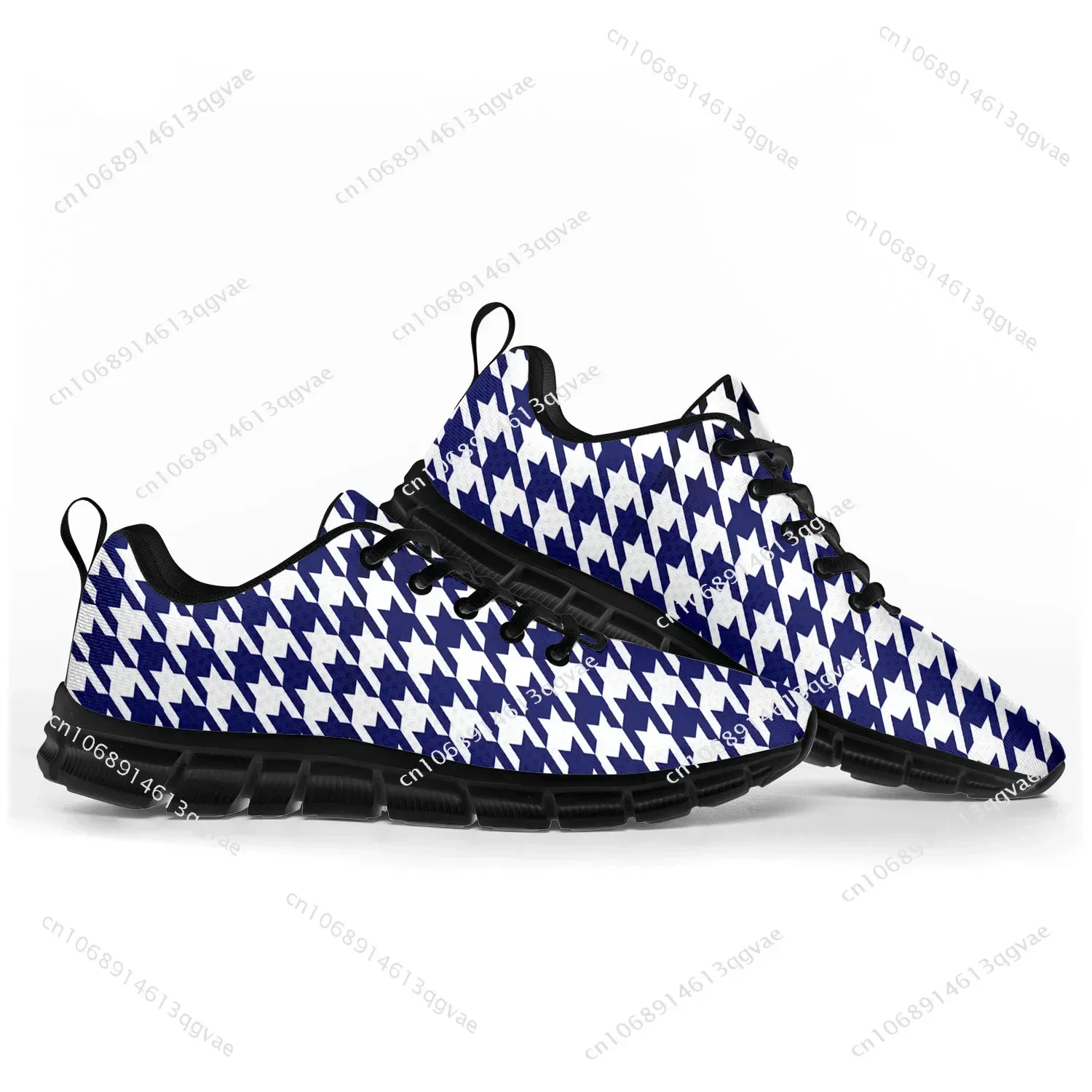 Houndstooth Pattern Pop Sports Shoes Mens Womens  Sneakers Casual Custom High Quality Couple Shoes Black