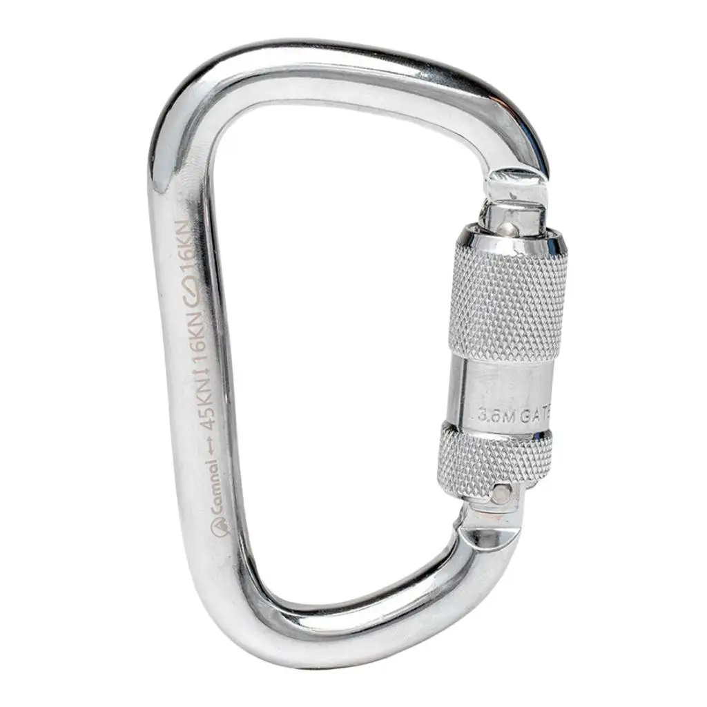 45KN Twist Gate Auto Lock Carabiner Climbing Caving Rescuing Rappelling Durable Outdoor Tools