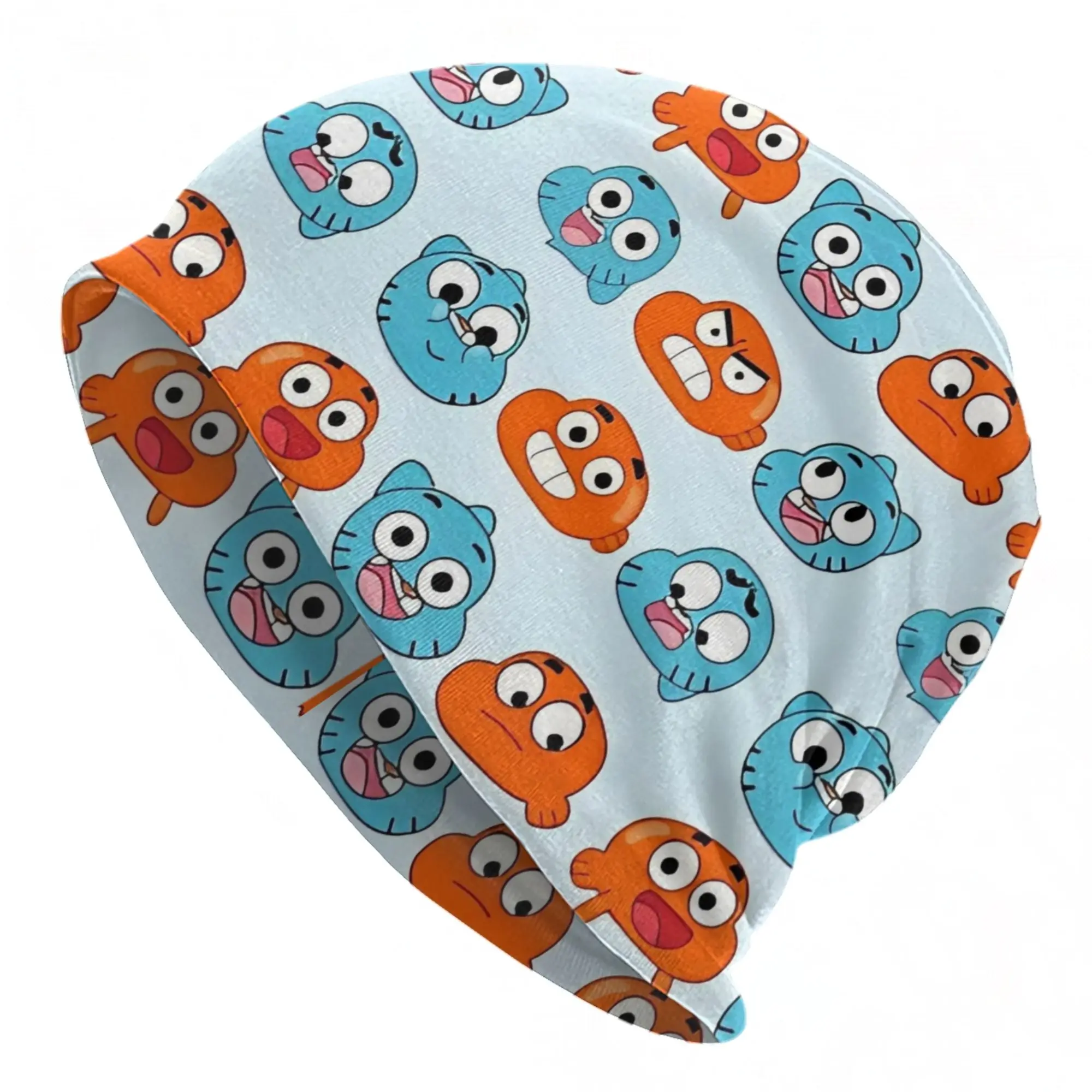 Gumballs Darwin Faces Bonnet Hat Hip Hop Outdoor Skullies Beanies Hats Amazings Gumballs for Men Women Warm Dual-use Cap