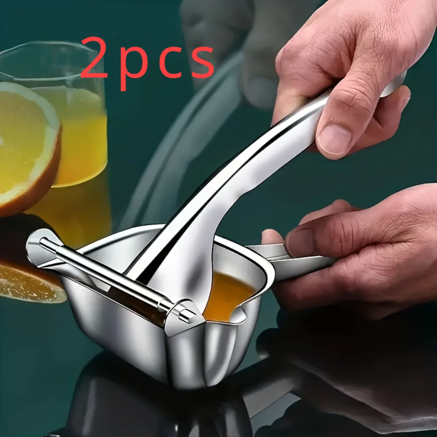 2pcs A true manual lemon juice press, citrus juice press, heavy aluminum alloy manual squeezing juice press, orange, lime, and g