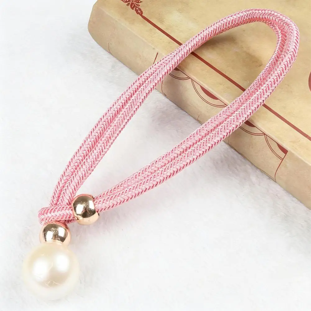 Curtain Ties Fixed Curtain Buckles Durable No-drill Curtain Tiebacks Adjustable Pull-out Buckle Holdbacks Pearl Decor for Room