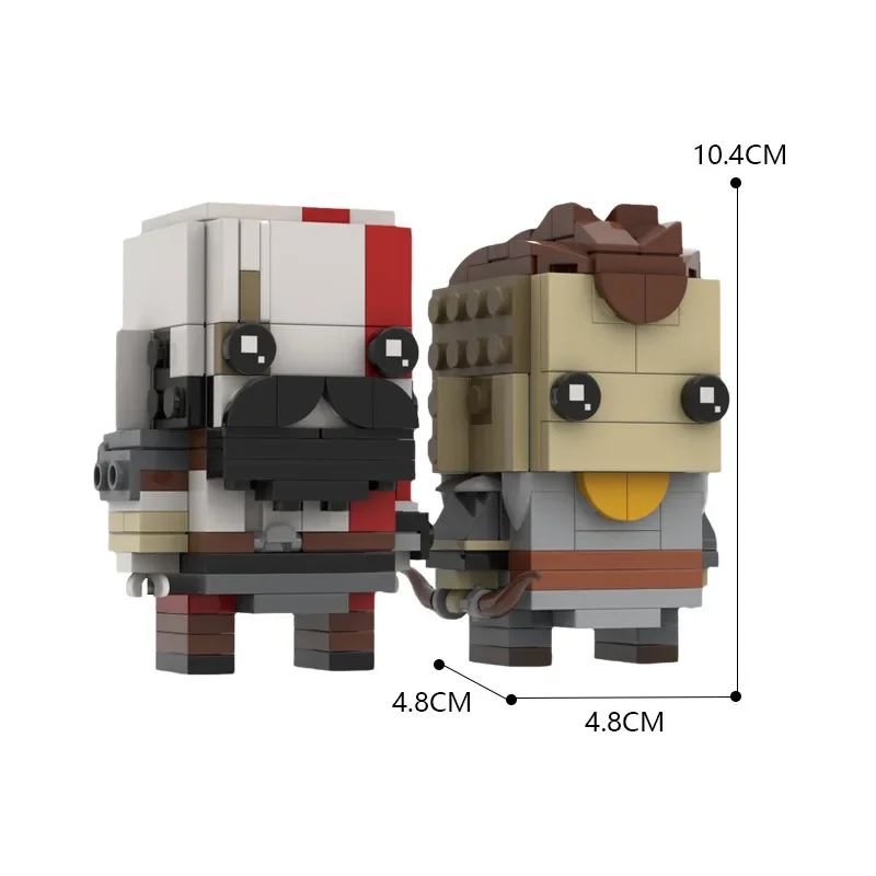 บล็อกตัวต่อ MOC-75471ชุดภาพยนตร์คลาสสิก Gods The Wars Kratos และ Atreus brickheadzs ของขวัญสำหรับเด็กของเล่นอิฐ