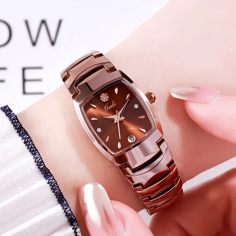 Unique Women Rose Gold Watch Small Classic Simple Minimalism Casual Lady Watch Fashion Casual Dress Watch for Female