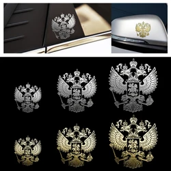 1/2PC Coat of Arms of Russia 3D Nickel Metal Car Sticker Russian Federation Eagle LOGO Auto Motorcycle Bicycle Laptop Decoration