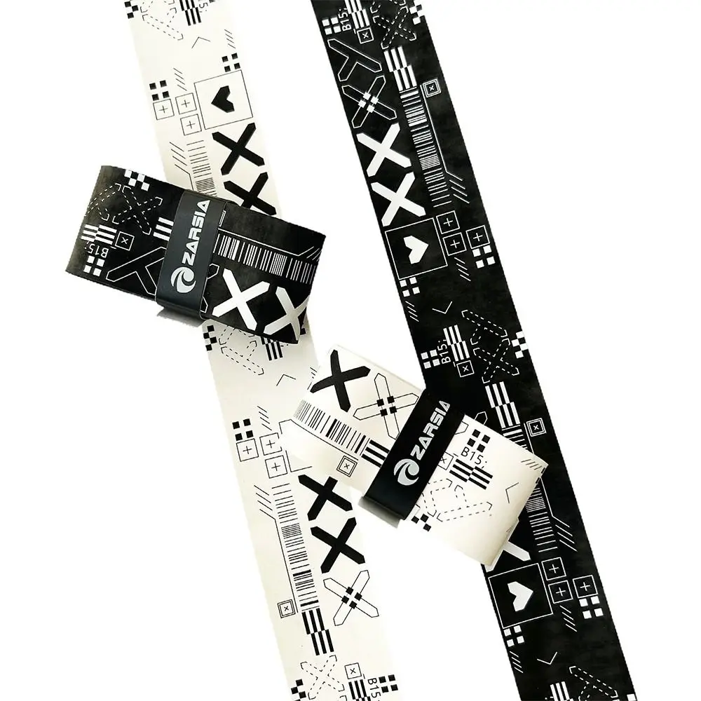 Black White Badminton Racket Overgrips Printing Matte Tennis Racquet Sweatband Shock Absorption Tennis Paddle Over Grips
