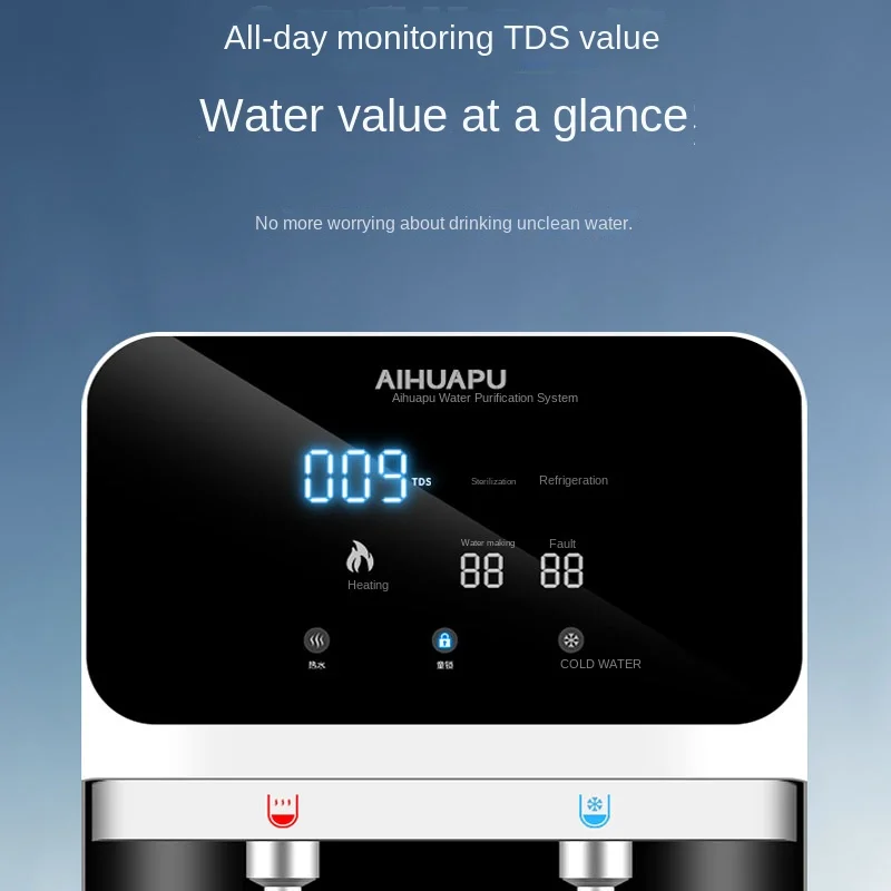 OEM Factory Vertical Hydrogen-Rich Water Purifier Commercial Reverse Osmosis Filtration Cold Hot Water Dispenser Stand Hotels