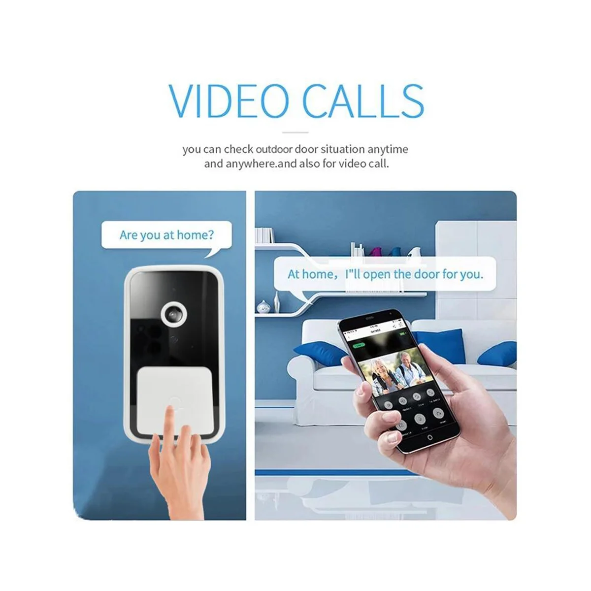 Smart Doorbell Wifi Wireless Call Two-Way Intercom Camera Phone Remote Video Home Protection Night Vision Bell Camera