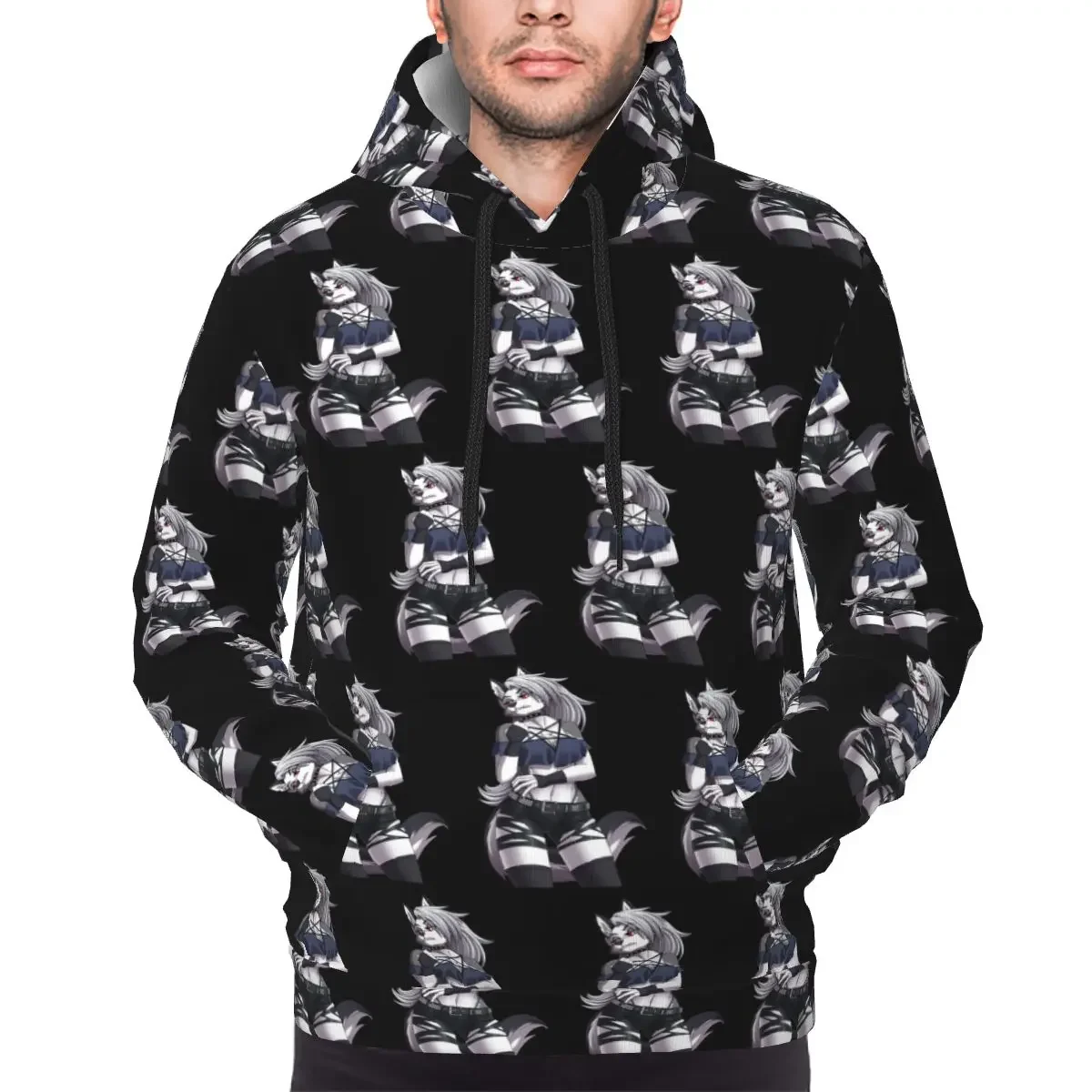 

Толстовка с капюшоном Helluva Boss Loona, пуловер в стиле Харадзюку, осень-зима, мужские и женские толстовки, топы с длинными рукавами